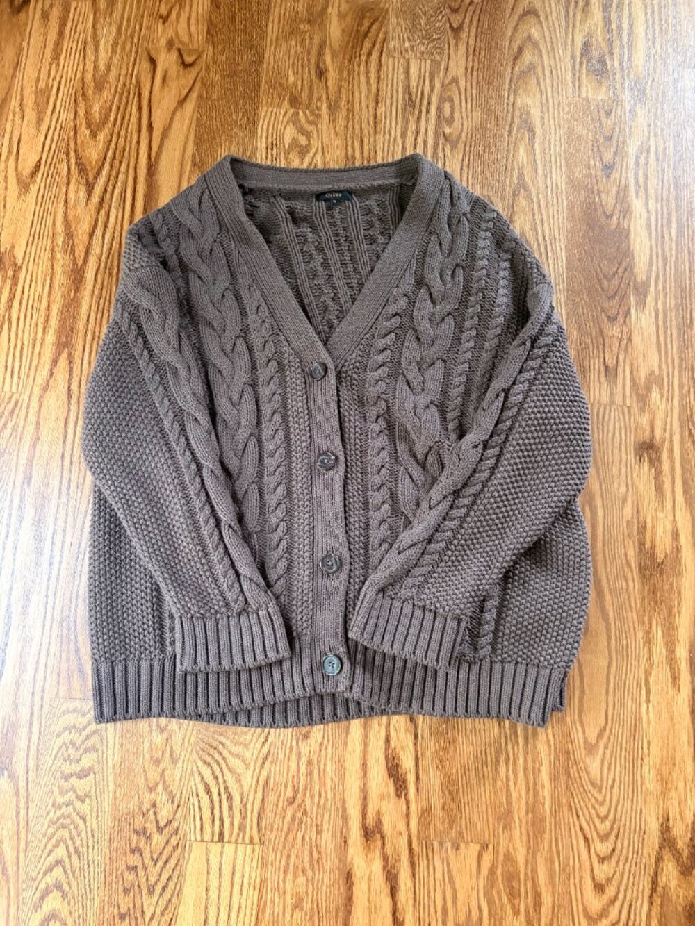Quince 100% Organic Cotton Oversized Cable Cardigan- Like New!
